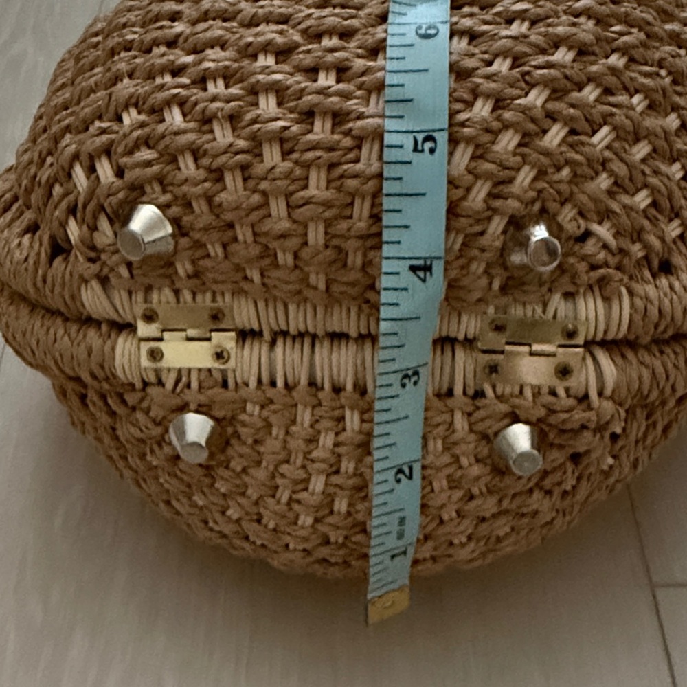 Rattan Brown Round Woven Mini Bag - Picture 8 of 11